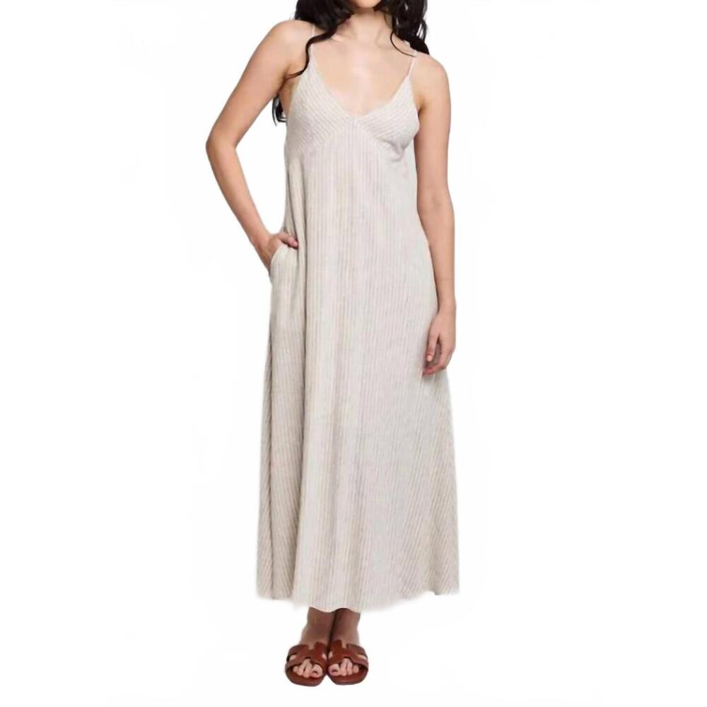 NEW HUNTER & BROWN meet me in miami maxi dress in off-white/black